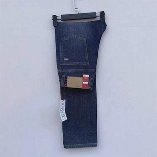 笨小孩牛仔男裤2025秋冬新直筒C8729蓝色高腰男装弹力直筒加长裤