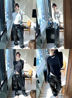 【MIMIHADID】可做叠穿 基础长袖羊毛混纺高弹打底衫