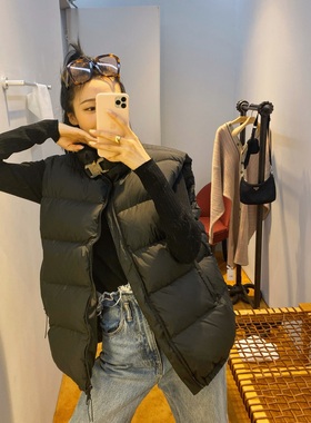 【MIMIHADID】黑色羽绒马甲90国检白鸭绒轻薄定制扣