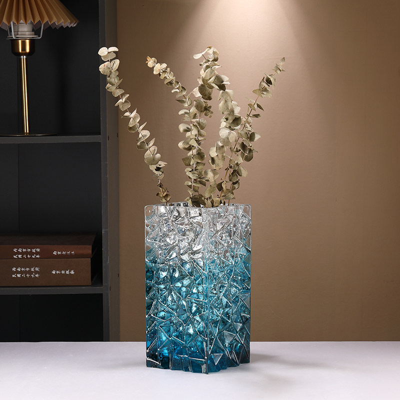 现代简约轻奢渐变树脂工艺花瓶客厅插花装饰品高级感家居软装摆件