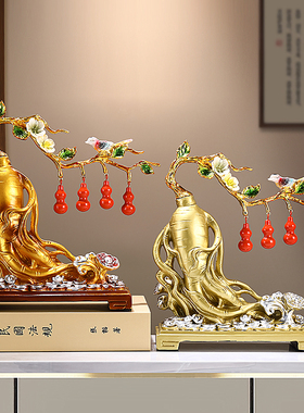 五福临门电视柜葫芦摆件新中式