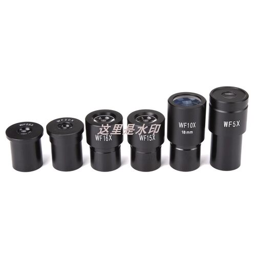 生物显微镜WF10X高眼点广角目镜头视场18mm20接口23.2mm带测微尺