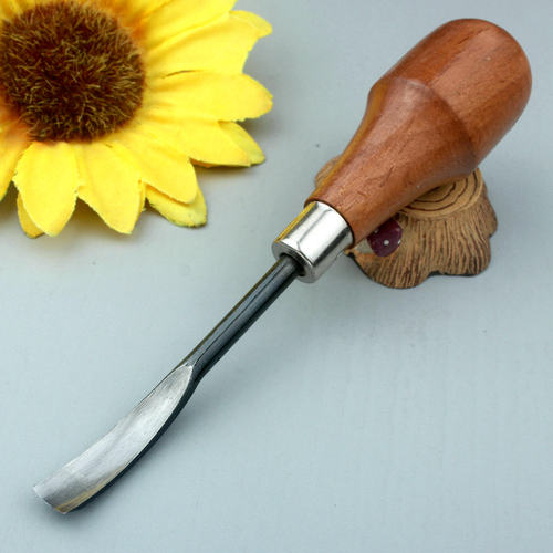 圆钝实木柄锰钢刀头锋利手工木刻