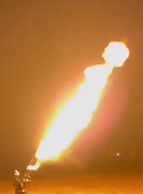 非遗火龙枪火焰表演道具火焰艺术打铁花火壶炭花舞风火轮落花