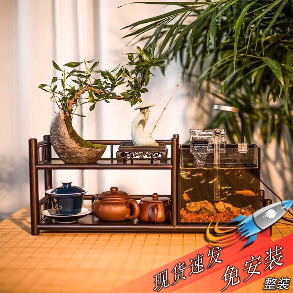 桌面收纳架博古架阀匠鱼缸置物架