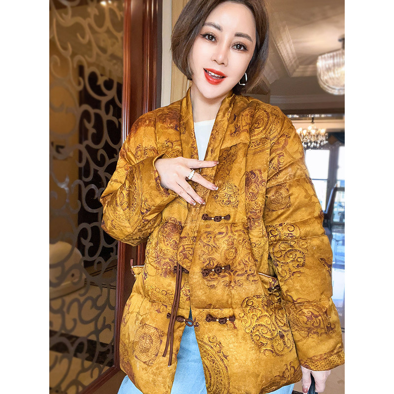 岑晨【暖金】90鹅绒羽绒服女冬季加厚新款新中式上衣外套,女装/女士精品,羽绒服,淘宝优惠券,粉丝福利购,淘宝优惠卷