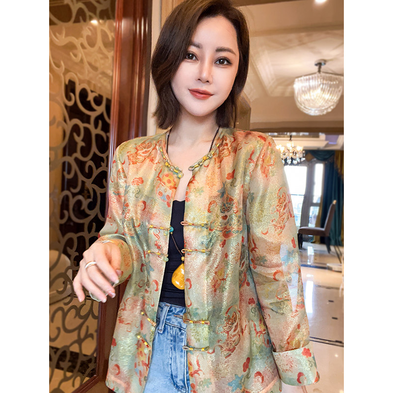 岑晨桑蚕丝高级感盘扣新中式衬衫时尚精致女装贵气国风通勤上衣