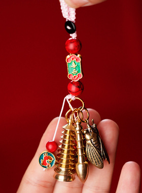 能量大师纯铜文昌塔文昌笔钥匙扣