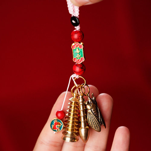 能量大师纯铜文昌塔文昌笔钥匙扣
