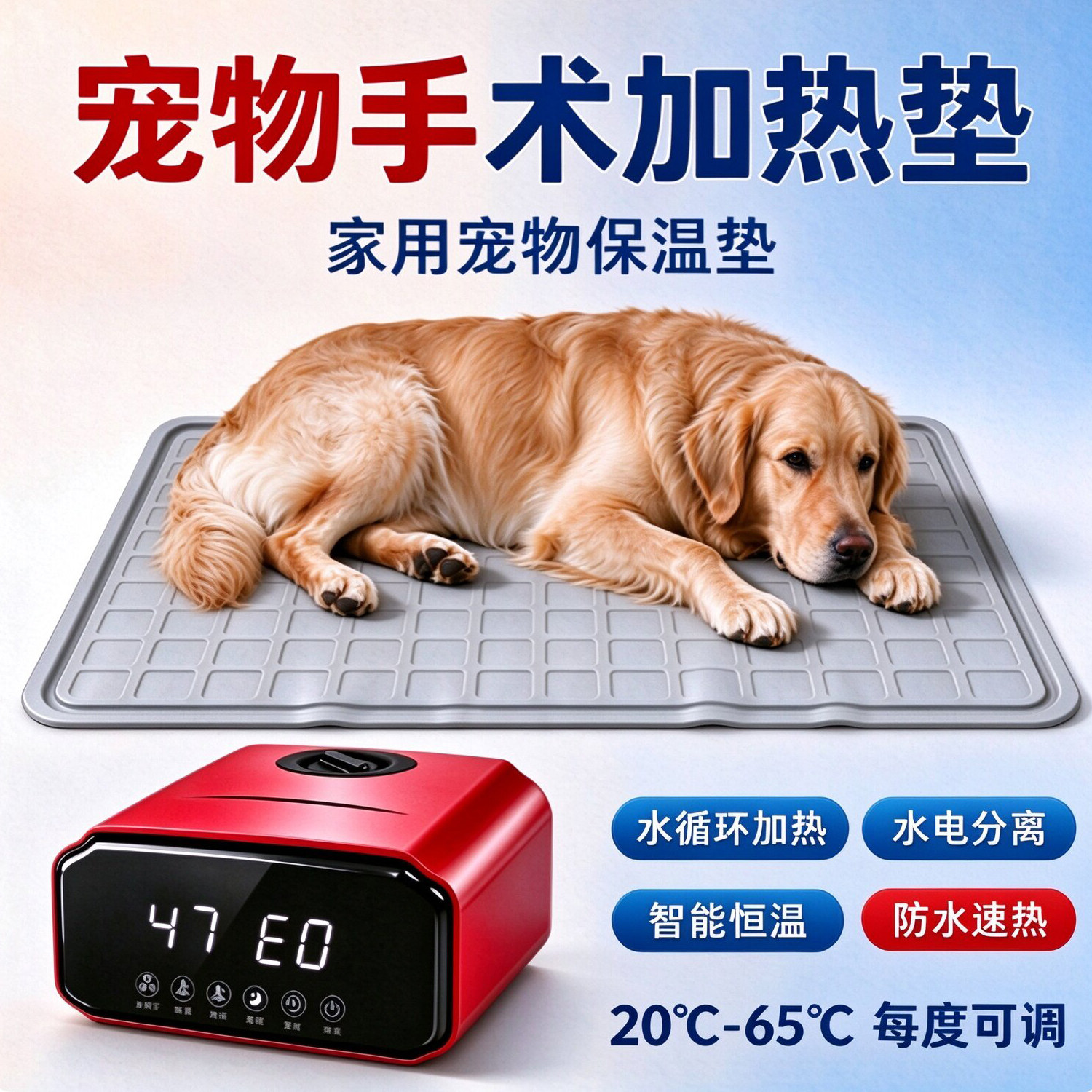 宠物电热毯水暖毯恒温防水加热保温猫狗大小宠物安全精准控温