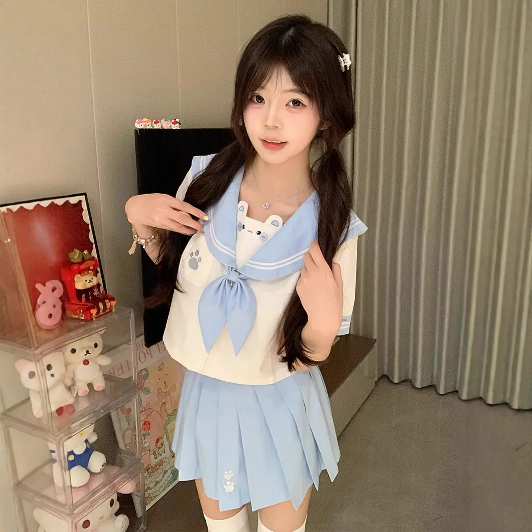 【小熊来信】正版原创jk制服女幼稚园水手服短袖萌软可爱甜美套装