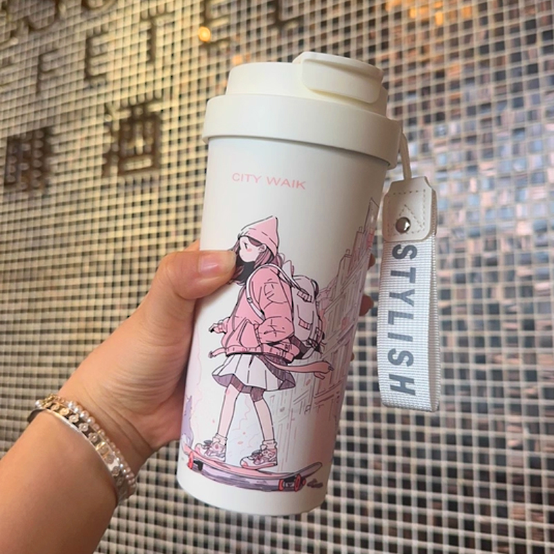 【非涂层】纯陶瓷内胆大容量咖啡杯高颜值创意新款简约复古水杯子