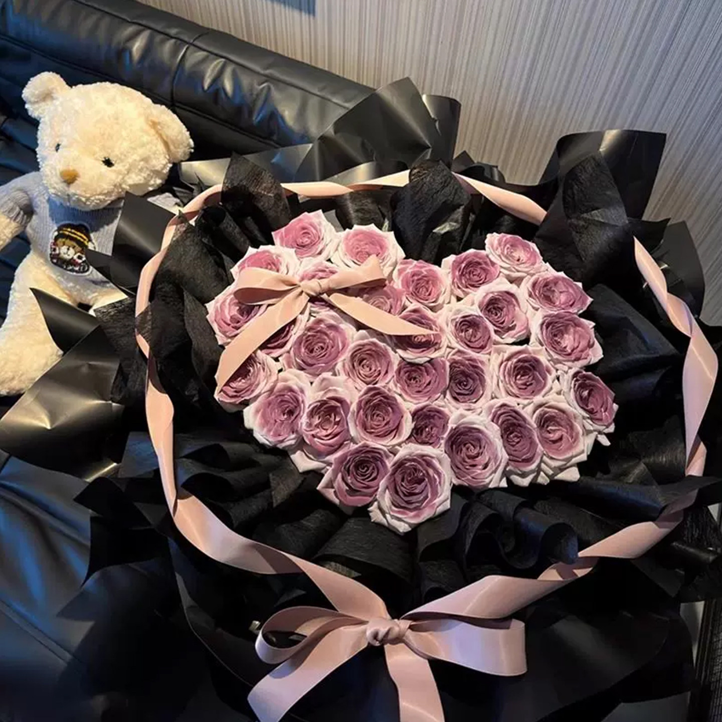 99朵乌梅子酱玫瑰花束同城速递送女友闺蜜生日鲜花北京上海杭州店
