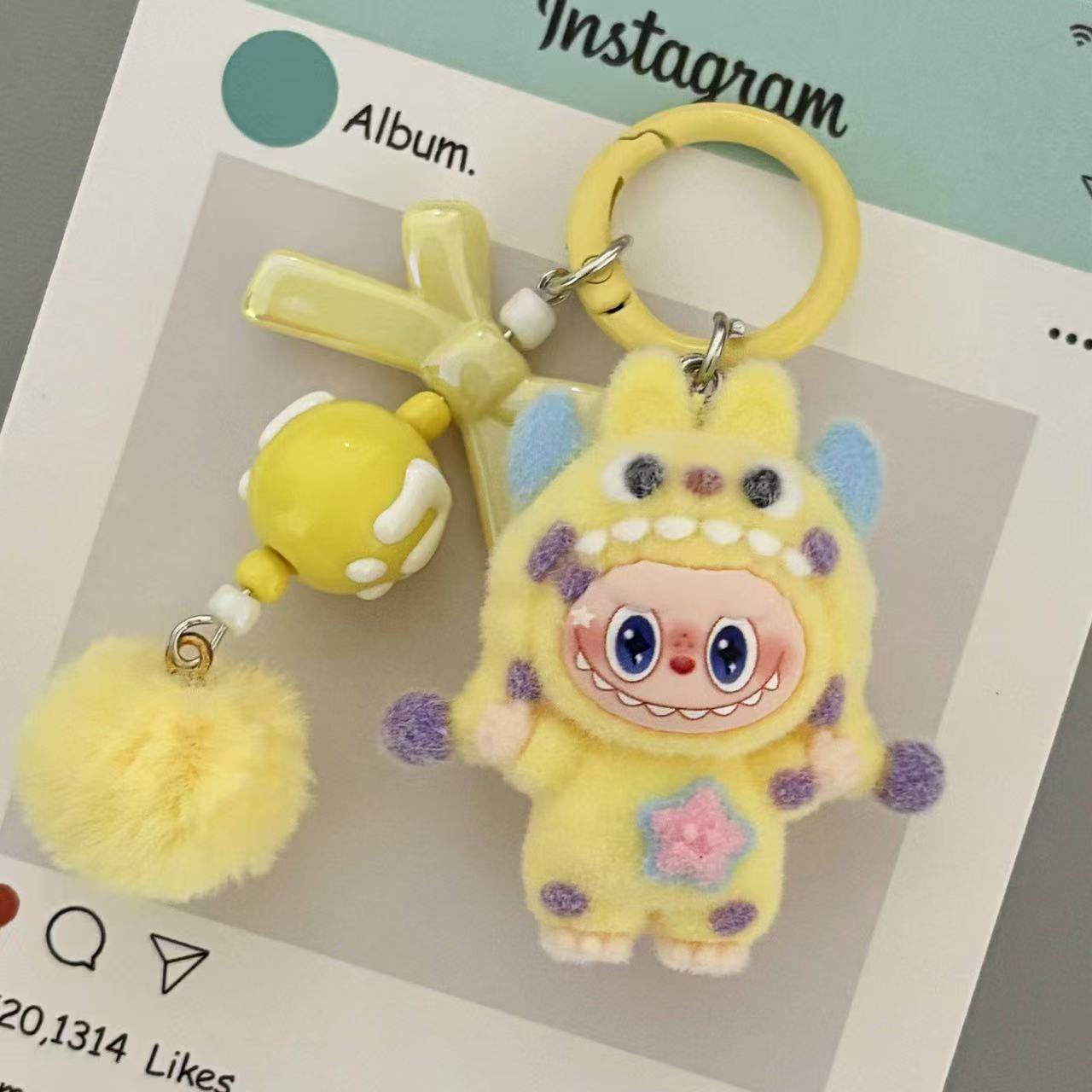 潮玩钥匙扣波点怪兽公仔挂件可爱萌粒植绒包包挂饰品小礼物,服饰配件/皮带/帽子/围巾,钥匙扣,淘宝优惠券,粉丝福利购,淘宝优惠卷