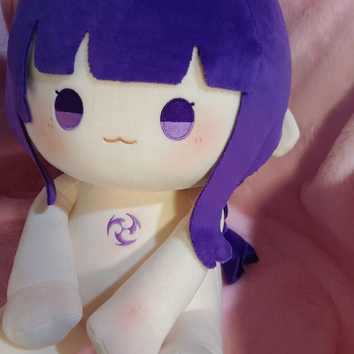 原创原神雷电将军属性40cm棉花娃娃同人动漫周边可爱毛绒玩偶公仔