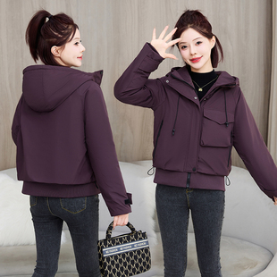 宽松棉衣冬季 连帽加厚洋气时尚 外套小棉袄 羽绒棉服女短款 2025新款