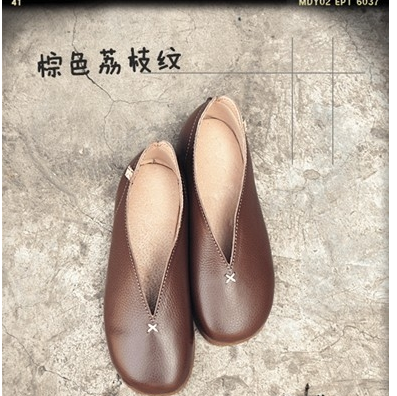 日系復古森林系娃娃款素人舒適圓頭休閑懶人鞋平底大碼低幫女單鞋