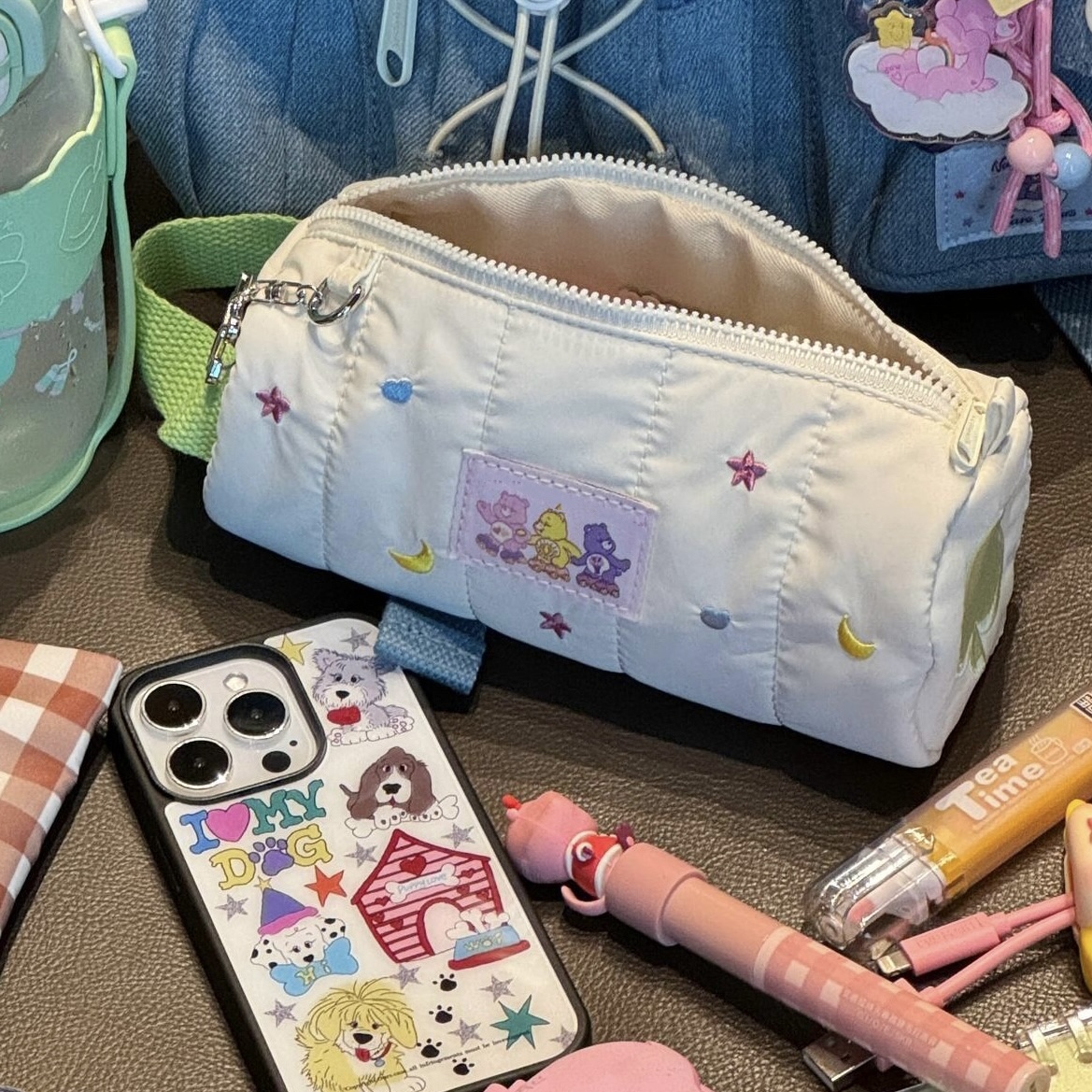少女心星星刺绣笔袋ins学生文具