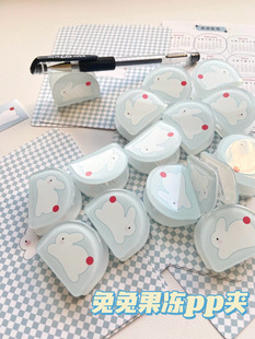 小红书同款 果冻兔兔夹亚克力pp夹可爱小清新学生便签试卷手账夹子