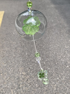 日系幸运四叶草风铃挂件ins风夏日清新户外治愈铃铛挂饰送礼物