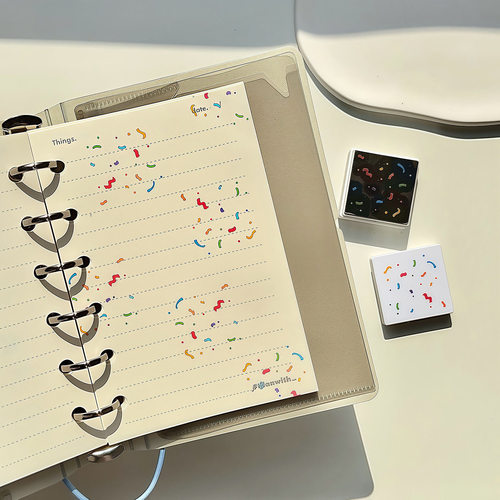 韩系彩带方形光敏印章手帐装饰