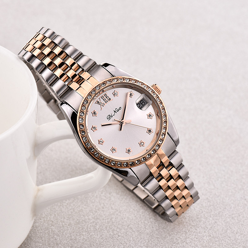 正品dinuo谛诺手表 女士新款镶钻日本进口机芯 时尚高档气质女表