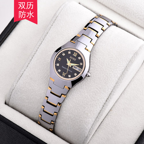 正品HOHE防水手表夜光气质女表