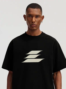 LOSTCTRL 国潮美式重磅纯棉情侣短袖T恤男女夏季宽松印花logo半袖