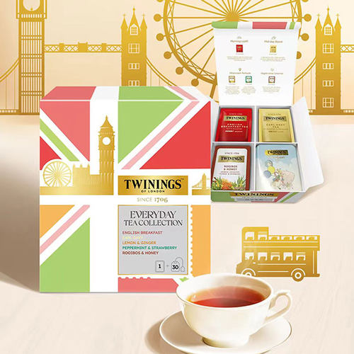 川宁Twinings进口日享茶韵60g混合5口味早餐红茶柠檬干姜花草茶