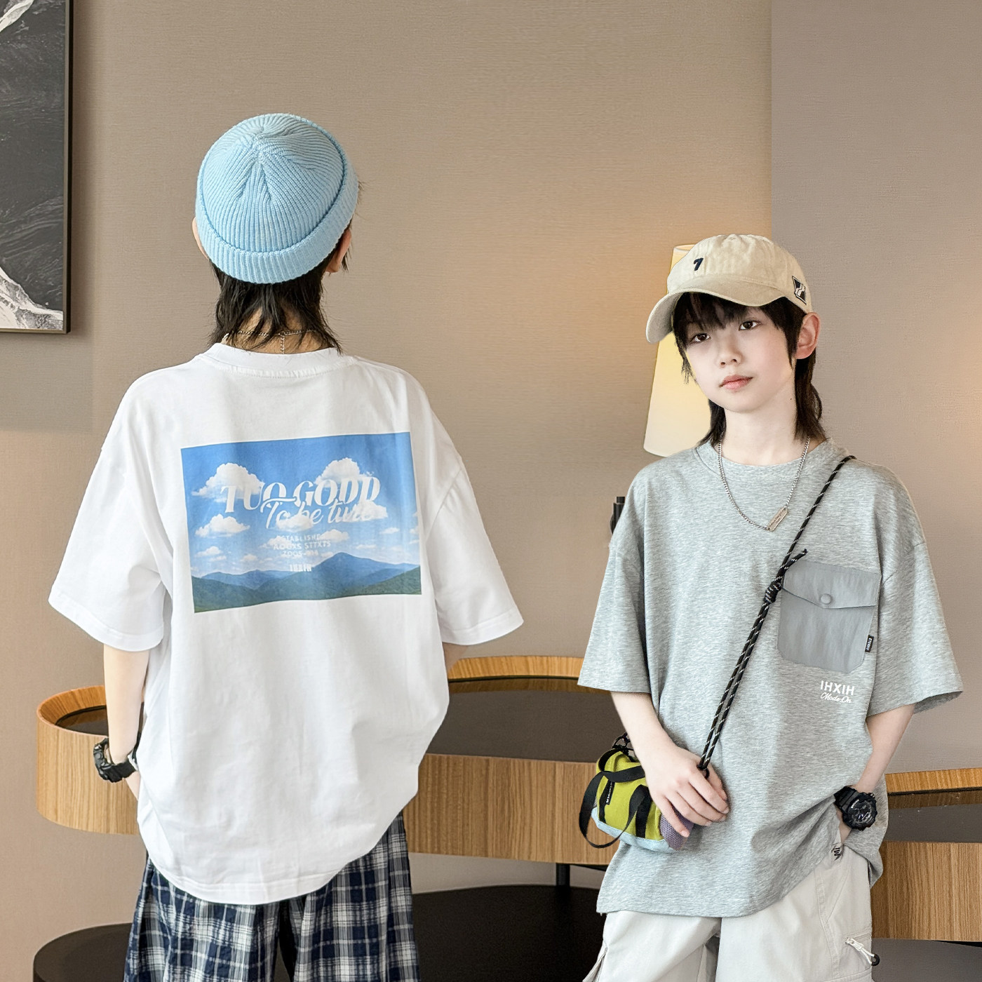 男童T恤短袖2026春夏新款中大童韩版宽松体恤儿童棉打底潮牌半袖