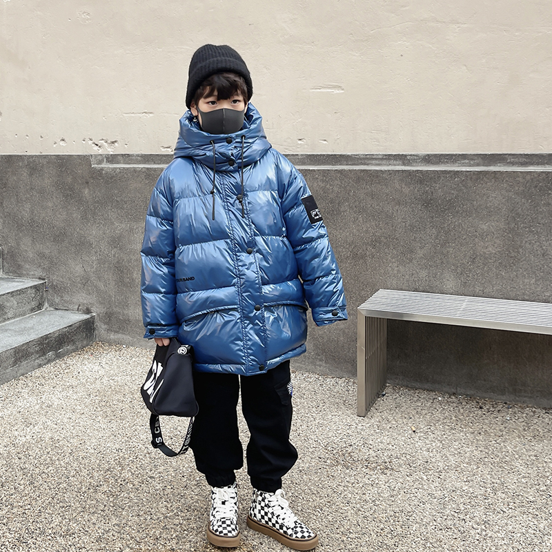 小龙包童装男童羽绒服冬新款中大童亮面三防白鸭绒加厚外套潮