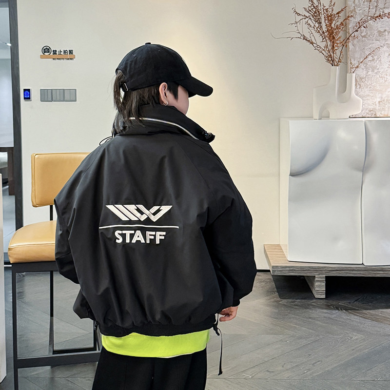 男童棉服外套冬装新款儿童加厚中大童连帽棉袄男孩夹棉夹克潮