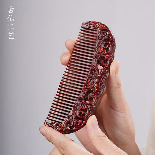 中式紫檀木百花齐放发饰实木雕刻发簪梳子民族风流苏配饰工艺,家庭/个人清洁工具,梳子/化妆梳/按摩梳,淘宝优惠券,粉丝福利购,淘宝优惠卷