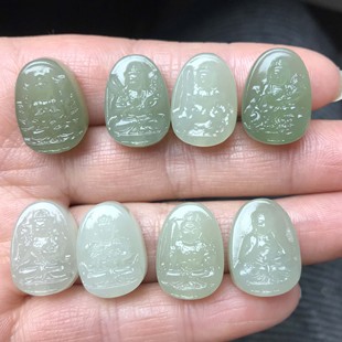 天然玉石和田玉本命佛马年守护神十二生肖吊坠手绳普贤文殊大势至