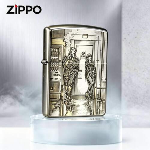 zippo打火机吞云吐雾二人