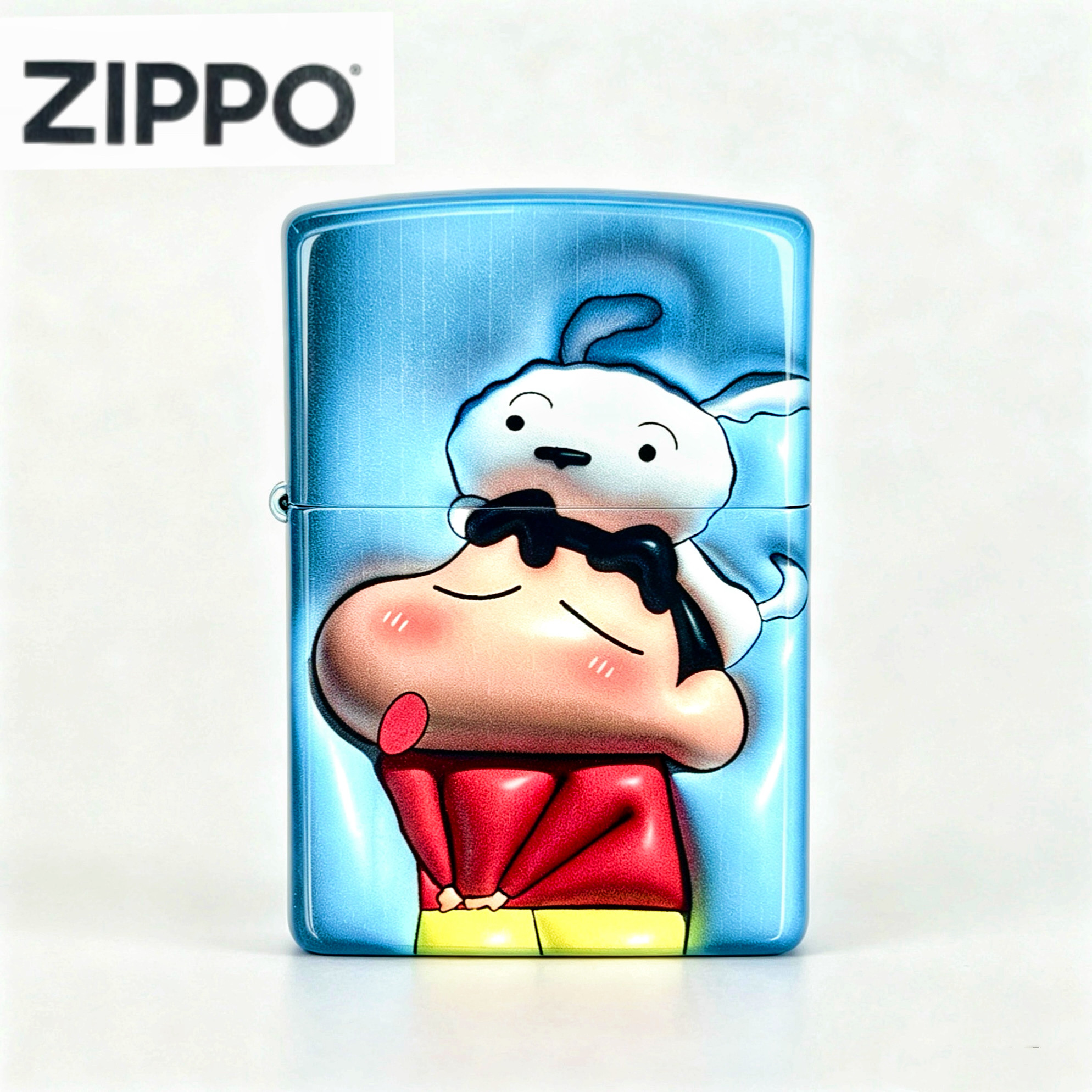 ZIPPO正品打火机蜡笔小新膨胀感3D感彩印礼盒装煤油送礼