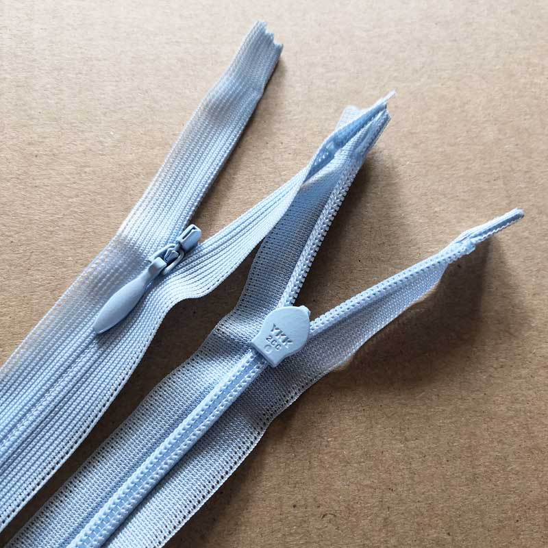 YKK 2CC蕾丝边天蓝色隐形拉链