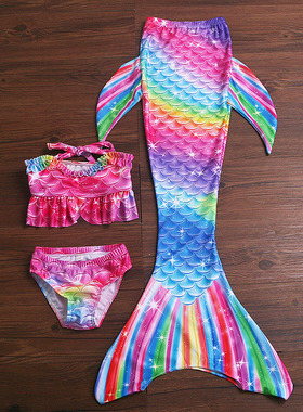 儿童美人鱼衣服公主裙女童美人鱼尾巴人鱼游泳服装美泳装女童温泉
