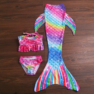 儿童美人鱼衣服公主裙女童美人鱼尾巴人鱼游泳服装 女童温泉 美泳装