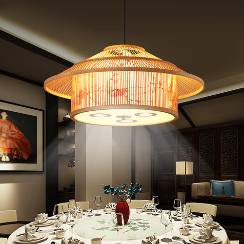 包间民宿店铺中式竹编灯笼