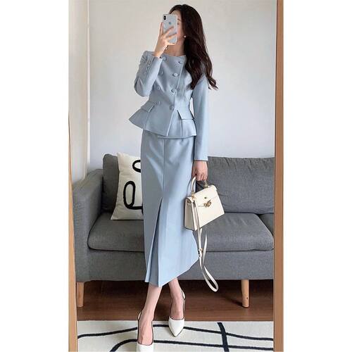 612 深圳重工2025春装装新款安娜同款西装外套上衣半身裙两件套女