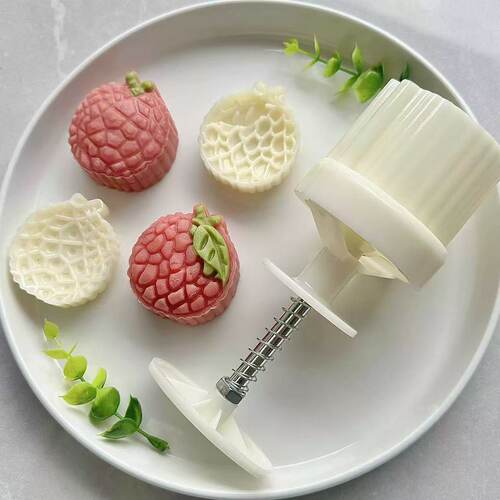 荔枝绿豆糕模具50克手压式月饼模具小花模型印具冰皮糕点烘焙工具