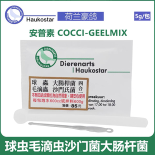荷兰豪鸽安普素四合一球虫毛滴虫大肠杆菌沙门菌鹦鹉用品1包4g