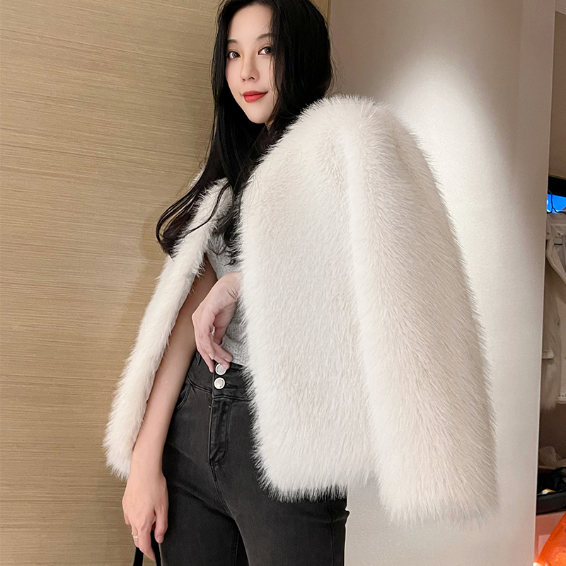 2025秋冬季新款仿水貂绒皮草外套女气质名媛狐狸毛小香风年轻大衣