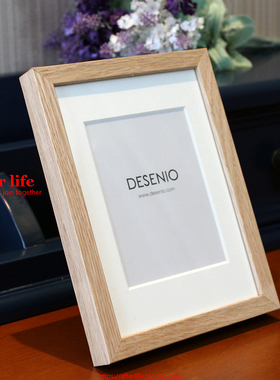 出口北欧实木橡木相框简约照片框玻璃横竖摆台挂5寸6寸7寸8寸10寸