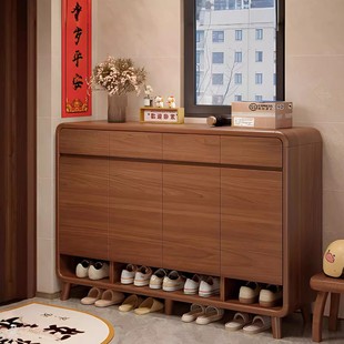 实木鞋柜家用门口收纳柜一体靠墙新款爆款入户玄关门外走廊用鞋架