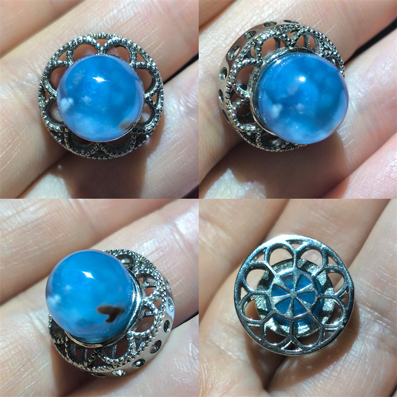 A16天然巴西蓝发晶蓝兔毛草莓晶紫水晶绿幽灵吊坠魔盒925银镶