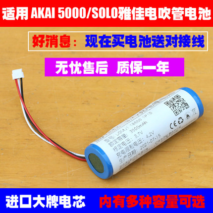 适用 AKAI EWI 5000/5000SOLO雅佳电子吹管电池 雅佳5000充电套装