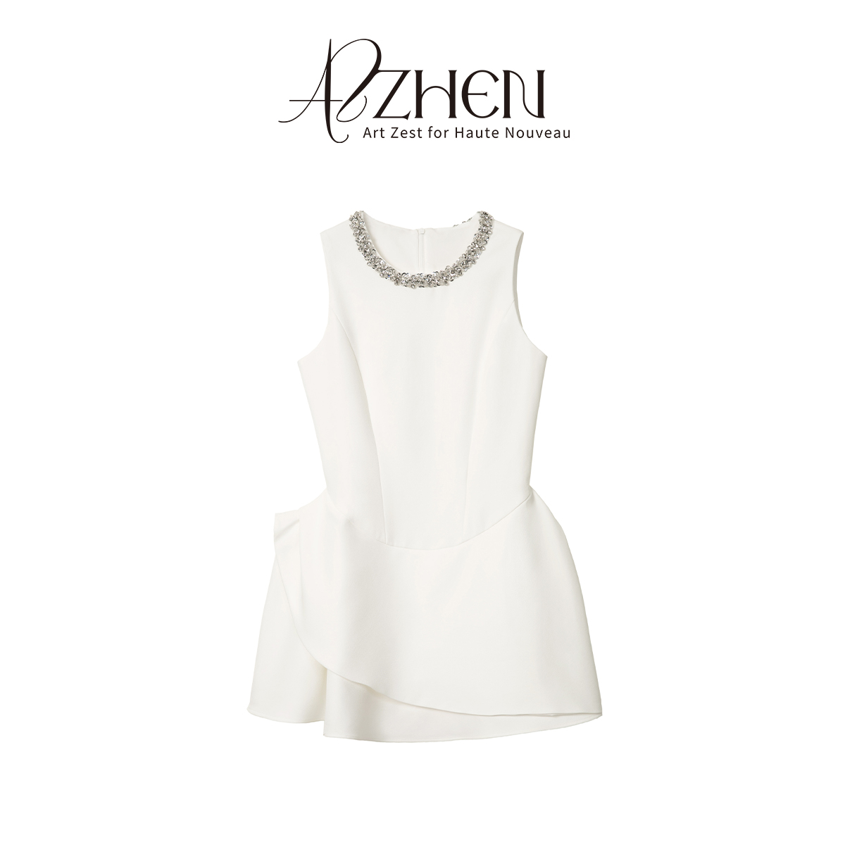 不规则裁剪花苞连衣裙女