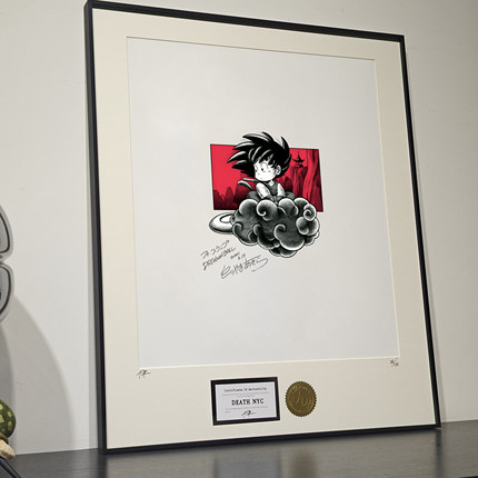 装饰挂画鸟山明手稿龙珠小悟空祥云简约装饰现代艺术装裱画